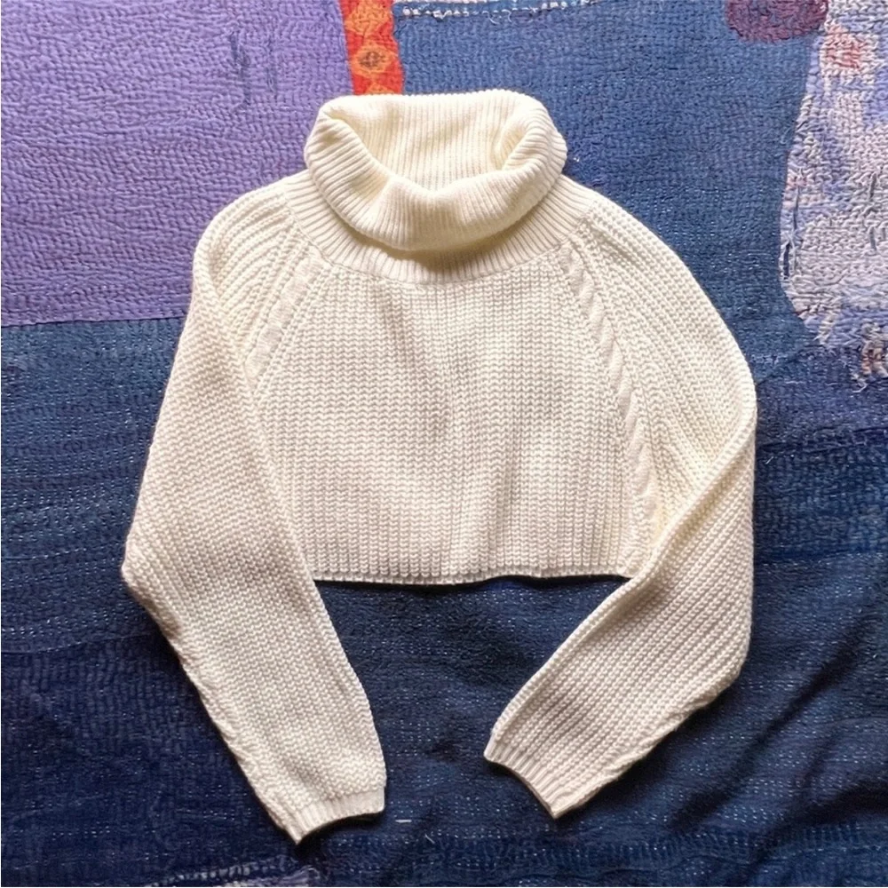 NWT 12th tribe no chill ivory cropped sweater